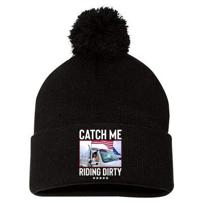 Catch Me Riding Dirty Pom Pom 12in Knit Beanie