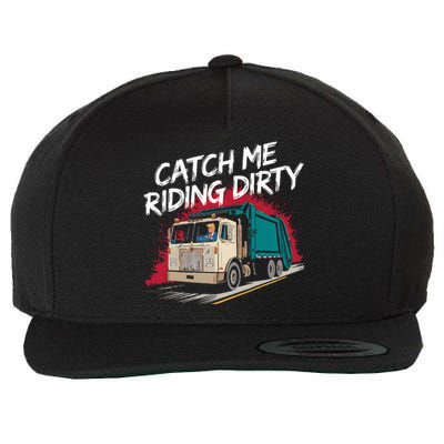 Catch Me Riding Dirty Garbage Vote Trump 2024 Wool Snapback Cap