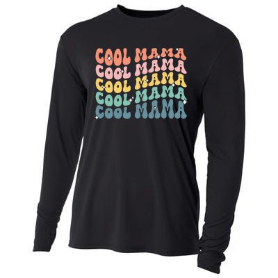 Cool Mama Retro Mothers Day New Mom Pregnancy Announcement Cooling Performance Long Sleeve Crew