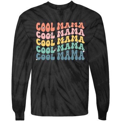 Cool Mama Retro Mothers Day New Mom Pregnancy Announcement Tie-Dye Long Sleeve Shirt