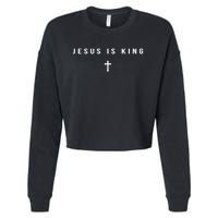 Christian Minimalist Religious Christ Jesus Is King Cross Cropped Pullover Crew