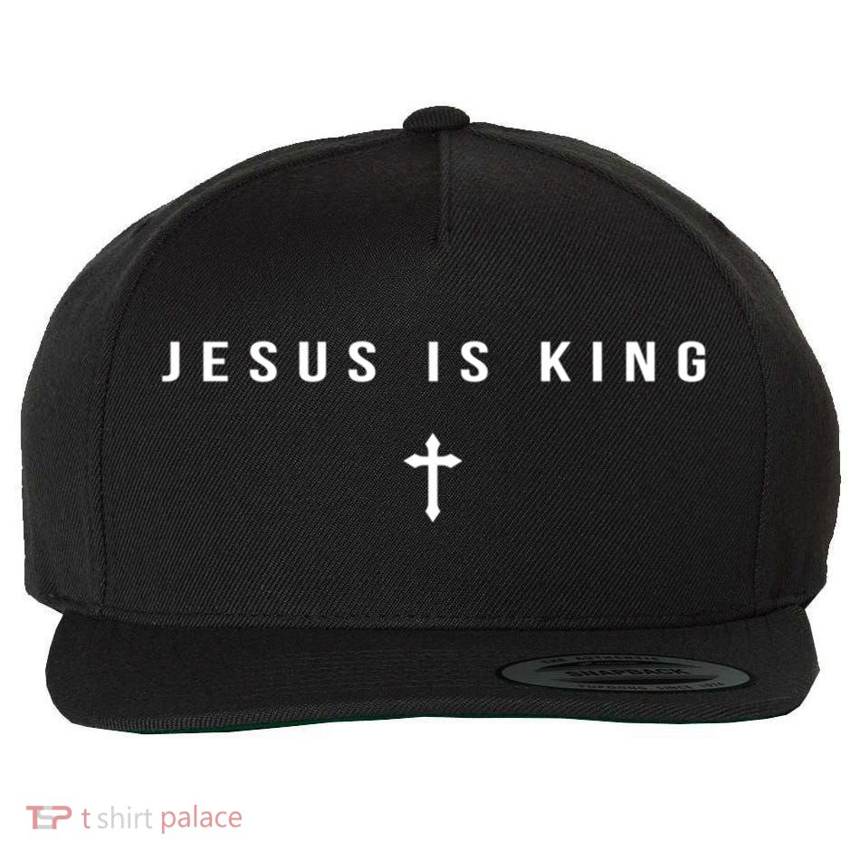 Christian Minimalist Religious Christ Jesus Is King Cross Wool Snapback Cap