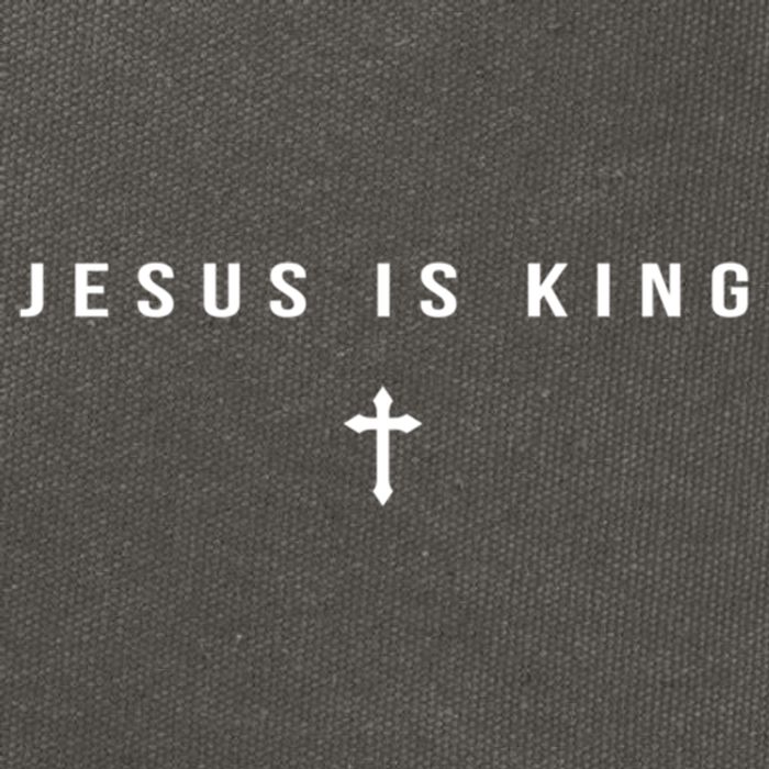 Christian Minimalist Religious Christ Jesus Is King Cross Cotton Canvas Backpack