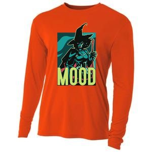 Current Mood Resting Witch Face Halloween Meme Funny Scary Gift Cooling Performance Long Sleeve Crew