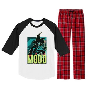 Current Mood Resting Witch Face Halloween Meme Funny Scary Gift Raglan Sleeve Pajama Set