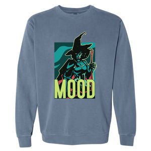 Current Mood Resting Witch Face Halloween Meme Funny Scary Gift Garment-Dyed Sweatshirt