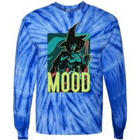 Current Mood Resting Witch Face Halloween Meme Funny Scary Gift Tie-Dye Long Sleeve Shirt