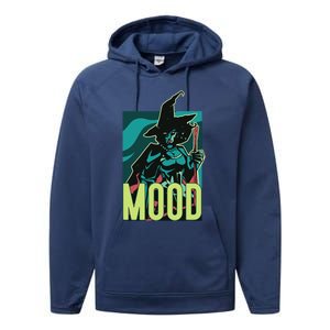 Current Mood Resting Witch Face Halloween Meme Funny Scary Gift Performance Fleece Hoodie