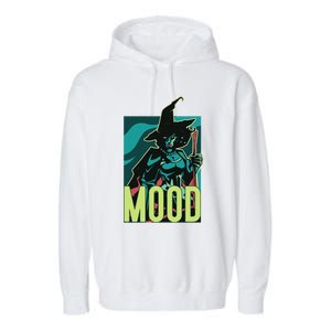 Current Mood Resting Witch Face Halloween Meme Funny Scary Gift Garment-Dyed Fleece Hoodie