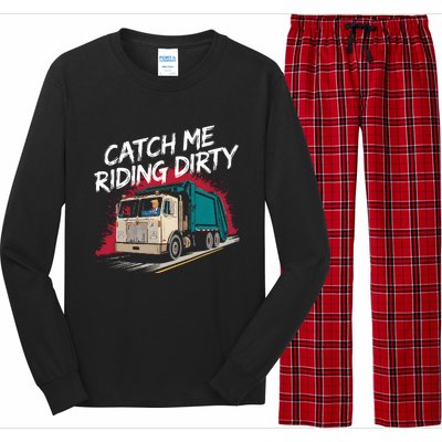 Catch Me Riding Dirty Garbage Vote Trump 2024 Long Sleeve Pajama Set