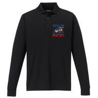 Catch Me Riding Dirty Garbage Vote Trump Truck Trump 2024 Performance Long Sleeve Polo