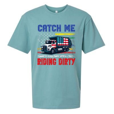 Catch Me Riding Dirty Garbage Vote Trump Truck Trump 2024 Sueded Cloud Jersey T-Shirt