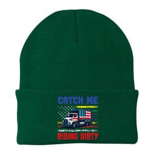 Catch Me Riding Dirty Garbage Vote Trump Truck Knit Cap Winter Beanie