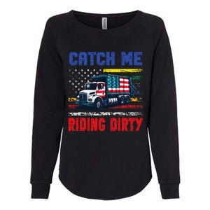 Catch Me Riding Dirty Garbage Vote Trump Truck Womens California Wash Sweatshirt