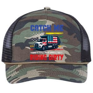 Catch Me Riding Dirty Garbage Vote Trump Truck Retro Rope Trucker Hat Cap