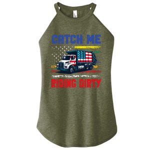 Catch Me Riding Dirty Garbage Vote Trump Truck Women's Perfect Tri Rocker Tank