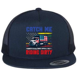 Catch Me Riding Dirty Garbage Vote Trump Truck Flat Bill Trucker Hat