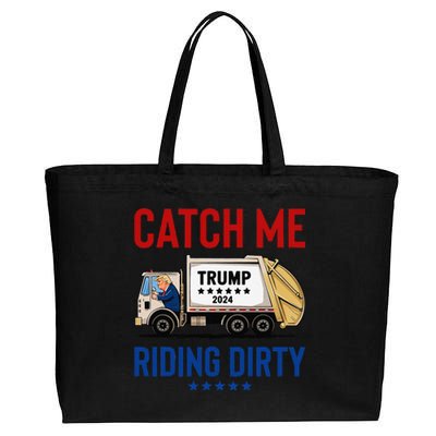 Catch Me Riding Dirty Garbage Vote Trump Truck Trump 2024 Cotton Canvas Jumbo Tote