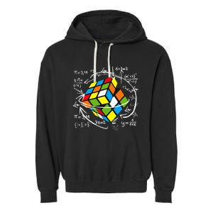 Cute Math Rubik Gifts For Math Teachers Garment-Dyed Fleece Hoodie