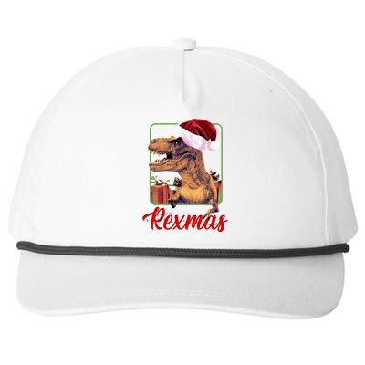 Christmas Merry Rexmas Dinosaur W/ SantaS Hat Tree Rex Great Gift Snapback Five-Panel Rope Hat