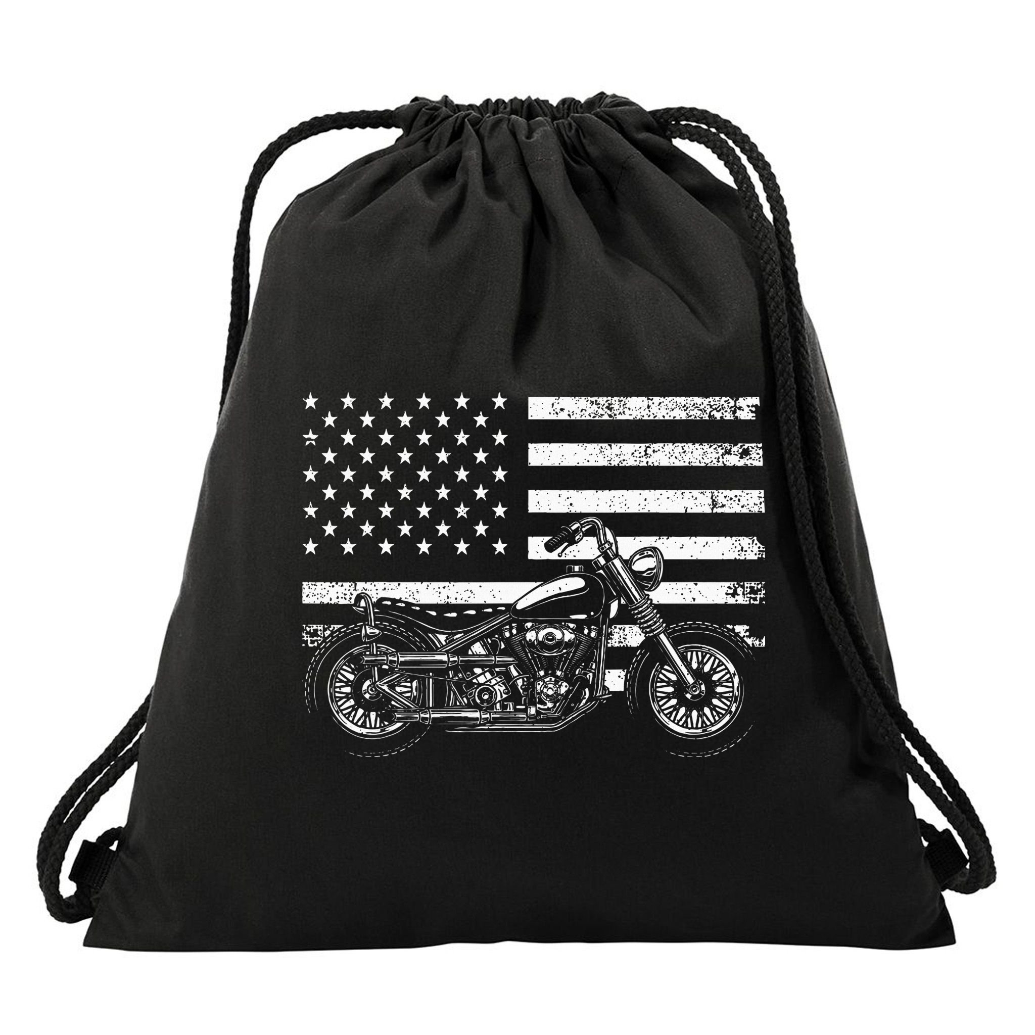 Cool Motorcycle Rider Drawstring Bag