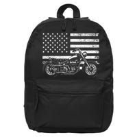 Cool Motorcycle Rider 16 in Basic Backpack