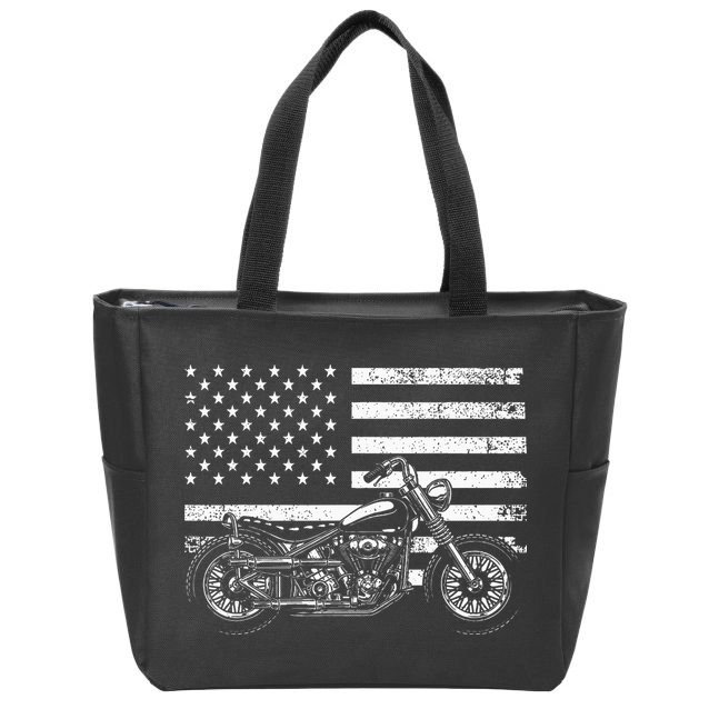 Cool Motorcycle Rider Zip Tote Bag