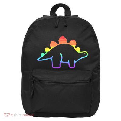 Cute Minimalistic Rainbow Lgbtqia Pride Dinosaur 16 in Basic Backpack