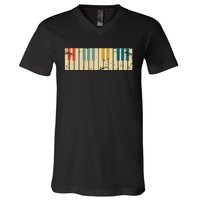 Classical Music Retro Piano V-Neck T-Shirt