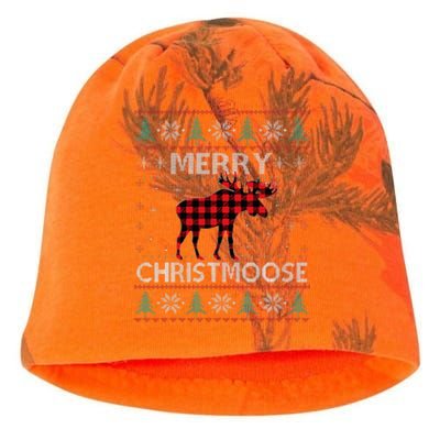 Christmas Moose Red Plaid Ugly Sweater Kati - Camo Knit Beanie