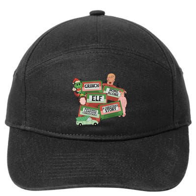 Christmas Movie Retro Caset Tapes Xmas Holiday Lover Home Alone Elf 7-Panel Snapback Hat