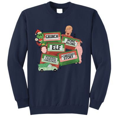 Christmas Movie Retro Caset Tapes Xmas Holiday Lover Home Alone Elf Tall Sweatshirt