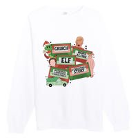 Christmas Movie Retro Caset Tapes Xmas Holiday Lover Home Alone Elf Premium Crewneck Sweatshirt