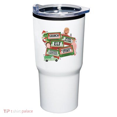 Christmas Movie Retro Caset Tapes Xmas Holiday Lover Home Alone Elf Tumbler