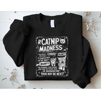 Catnip Madness Retro Funny Cute Kitten Cat Lover Sweatshirt