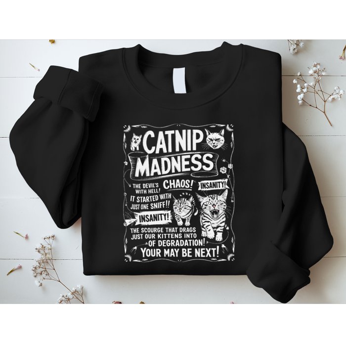 Catnip Madness Retro Funny Cute Kitten Cat Lover Sweatshirt