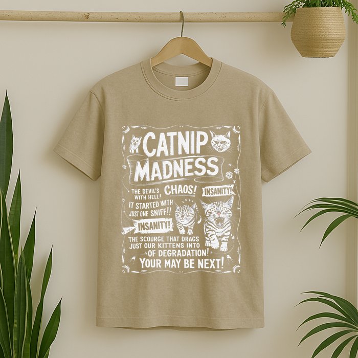Catnip Madness Retro Funny Cute Kitten Cat Lover T-Shirt