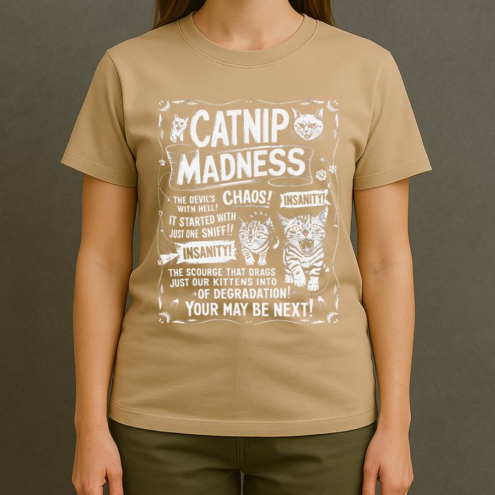 Catnip Madness Retro Funny Cute Kitten Cat Lover T-Shirt
