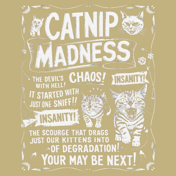 Catnip Madness Retro Funny Cute Kitten Cat Lover T-Shirt