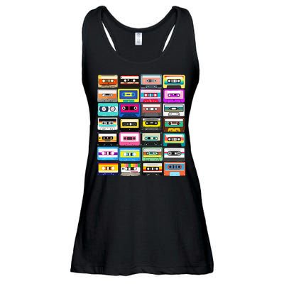 Cassette Mixtape Retro 1980s 1990s Music Vintage Graphic Ladies Essential Flowy Tank
