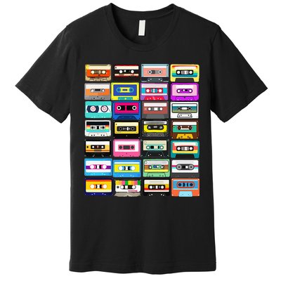 Cassette Mixtape Retro 1980s 1990s Music Vintage Graphic Premium T-Shirt
