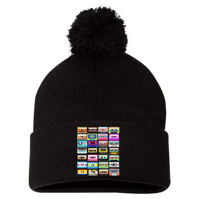 Cassette Mixtape Retro 1980s 1990s Music Vintage Graphic Pom Pom 12in Knit Beanie