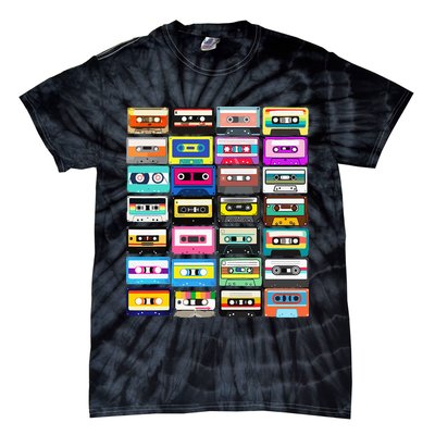 Cassette Mixtape Retro 1980s 1990s Music Vintage Graphic Tie-Dye T-Shirt