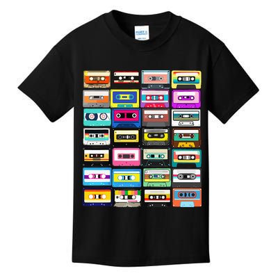 Cassette Mixtape Retro 1980s 1990s Music Vintage Graphic Kids T-Shirt