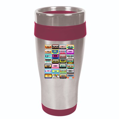 Cassette Mixtape Retro 1980s 1990s Music Vintage Graphic 16oz Travel Tumbler