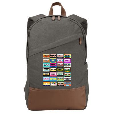 Cassette Mixtape Retro 1980s 1990s Music Vintage Graphic Cotton Canvas Backpack