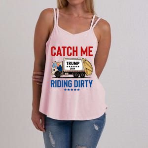 Catch Me Riding Dirty Garbage Vote Trump Truck Trump 2024 Women's Strappy Tank