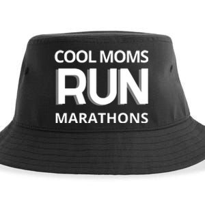 Cool Moms Run Marathons, Marathon Mom Runner Parent Sustainable Bucket Hat