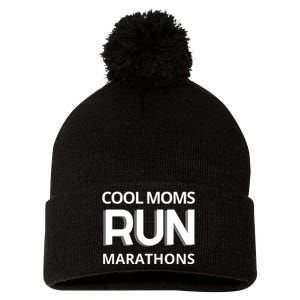 Cool Moms Run Marathons, Marathon Mom Runner Parent Pom Pom 12in Knit Beanie