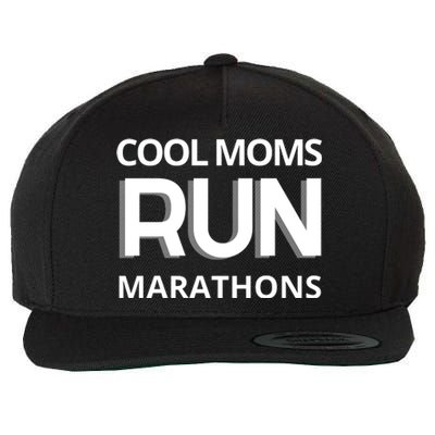 Cool Moms Run Marathons, Marathon Mom Runner Parent Wool Snapback Cap